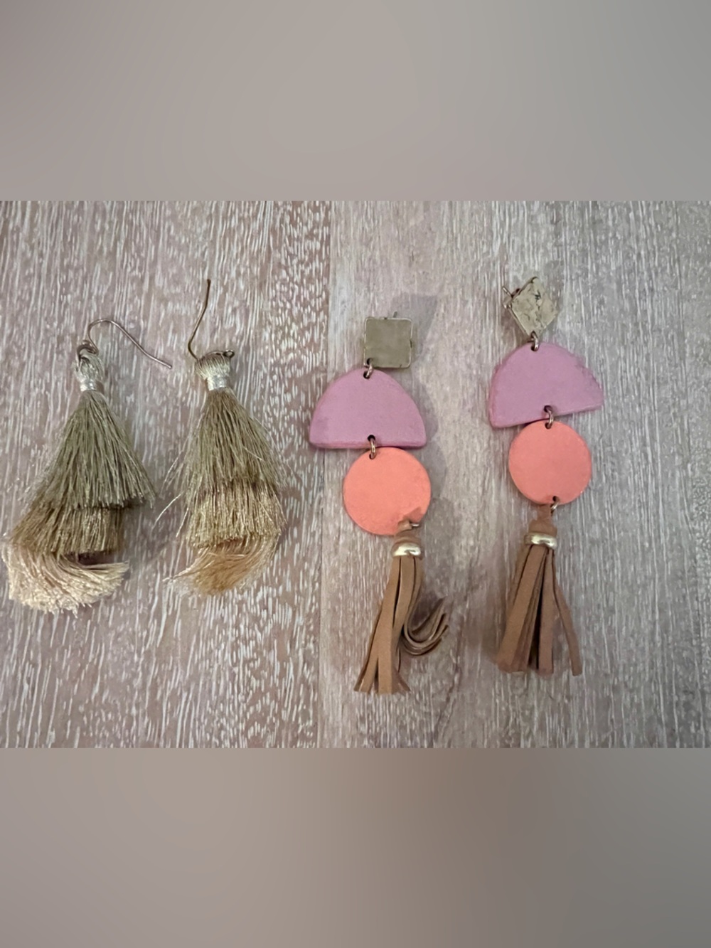 Set of 2 Boho Dangling Statement Earrings
